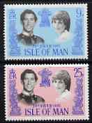 Isle of Man 1981 Royal Wedding perf set of 2 unmounted mint, SG 202-3, stamps on , stamps on  stamps on royalty, stamps on  stamps on charles, stamps on  stamps on diana, stamps on  stamps on 