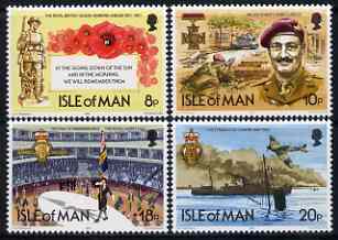 Isle of Man 1981 60th Anniversary of Royal British Legion perf set of 4 unmounted mint, SG 205-8, stamps on , stamps on  ww1 , stamps on  ww2 , stamps on ships, stamps on spitfires, stamps on aviation, stamps on militaria, stamps on tanks