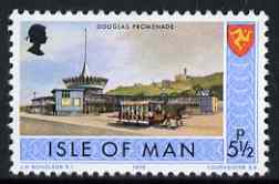 Isle of Man 1973-75 Douglas Promenade (Horse-drawn Tram) 5.5p (from def set) unmounted mint, SG 22, stamps on horses, stamps on transport, stamps on trams, stamps on 