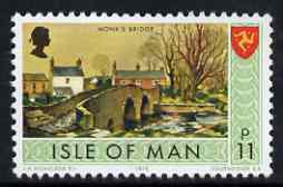 Isle of Man 1973-75 Monk's Bridge 11p (from def set) unmounted mint, SG 29, stamps on , stamps on  stamps on bridges
