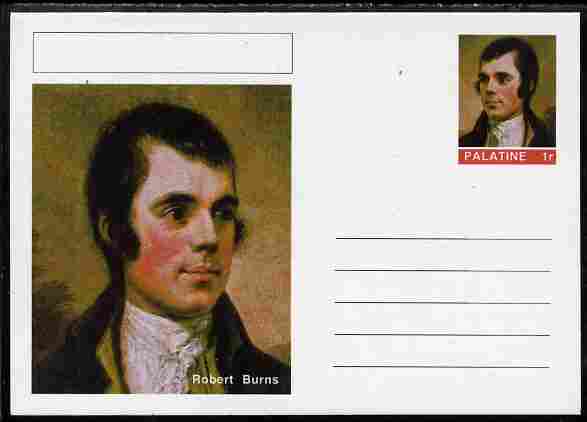 Palatine (Fantasy) Personalities - Robert Burns postal stationery card unused and fine