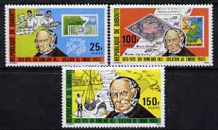 Djibouti 1978 Death Centenary of Sir Rowland Hill perf set of 3 unmounted mint, SG 757-59, stamps on postal, stamps on rowland hill, stamps on stamp on stamp, stamps on ships, stamps on stamponstamp