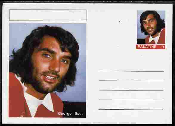 Palatine (Fantasy) Personalities - George Best (football) postal stationery card unused and fine, stamps on , stamps on  stamps on personalities, stamps on  stamps on football