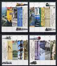 Israel 1992 Centenary of Jaffa-Jerusalem Railway perf set of 4 unmounted mint with tabs, SG 1170-73, stamps on , stamps on  stamps on railways