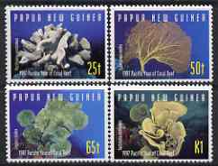 Papua New Guinea 1997 Pacific Year of the Coral Reef perf set of 4 unmounted mint, SG 821-24, stamps on marine life, stamps on coral