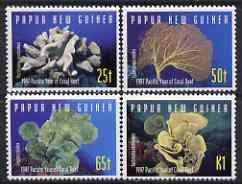 Papua New Guinea 1997 Pacific Year of the Coral Reef perf set of 4 unmounted mint, SG 821-24, stamps on , stamps on  stamps on marine life, stamps on  stamps on coral