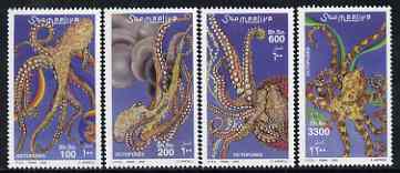Somalia 2000 Octopus perf set of 4 unmounted mint, Michel 828-31, stamps on marine life, stamps on 