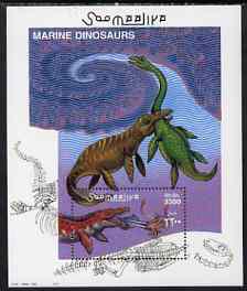 Somalia 2000 Prehistoric Animals (Marine) perf m/sheet unmounted mint, Mi BL 71, stamps on dinosaurs, stamps on marine life, stamps on reptiles