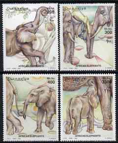 Somalia 2000 Elephants perf set of 4 unmounted mint, Michel 855-58, stamps on animals, stamps on elephants
