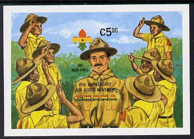 Ghana 1982 75th Anniversary of Scouting m/s IMPERF from limited printing unmounted mint (as SG MS 995), stamps on , stamps on  stamps on scouts