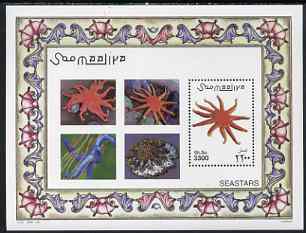 Somalia 2001 Marine Life - Starfish perf m/sheet unmounted mint, Michel BL 80, stamps on , stamps on  stamps on marine life, stamps on  stamps on fish