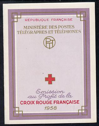 France 1958 Red Cross Booklet complete and very fine, SG XSB8, Yv 2007, stamps on , stamps on  stamps on red cross      medical