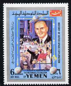 Yemen - Royalist 1969 Mercury 6 from History of Outer Space set, unmounted mint Mi 868*, stamps on space, stamps on rockets, stamps on 