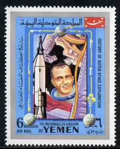 Yemen - Royalist 1969 Mercury 9 from History of Outer Space set, unmounted mint Mi 871*, stamps on , stamps on  stamps on space, stamps on rockets, stamps on  stamps on 