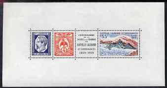 New Caledonia 1960 Postal Centenary perf m/sheet unmounted mint, SG MS364a, stamps on stamp centenary, stamps on napoleon, stamps on postal