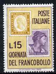 Italy 1962 Stamp Day (Stamp on Stamp) unmounted mint, SG 1086*, stamps on , stamps on  stamps on stamp on stamp, stamps on  stamps on stamponstamp