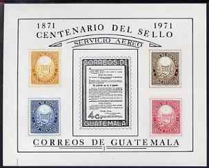 Guatemala 1971 Stamp Centenary imperf m/sheet unmounted mint, SG MS 908