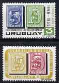 Uruguay 1967 Centenary of Numeral Stamps perf set of 2 unmounted mint, SG 1331-32, stamps on , stamps on  stamps on stamp centenary, stamps on  stamps on stamp on stamp, stamps on  stamps on , stamps on  stamps on stamponstamp