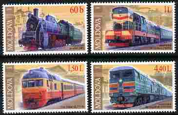 Moldova 2005 Railways perf set of 4 unmounted mint, SG 502-5, stamps on railways