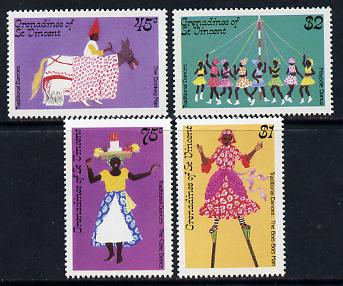St Vincent - Grenadines 1985 Traditional Dances set of 4 unmounted mint SG 427-30, stamps on dancing