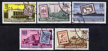 Turkey 1963 Istanbul '63 International Philatelic Exhibition perf set of 5 fine used, SG 2030-34, stamps on , stamps on  stamps on stamp exhibitions, stamps on  stamps on stamp on stamp, stamps on  stamps on tourism, stamps on  stamps on forts, stamps on  stamps on , stamps on  stamps on stamponstamp