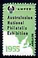 Australia 1955 National Philatelic Exhibition perf label (showing map in green) unmounted mint, stamps on stamp exhibitions, stamps on maps
