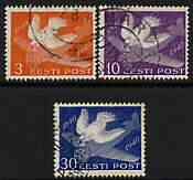 Estonia 1940 Stamp Centenary perf set of 4 fine used, SG 156-59*, stamps on stamp centenary, stamps on pigeons, stamps on birds, stamps on aviation