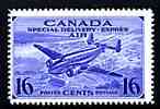 Canada 1942-43 Special Delivery 16c blue (Lockheed) unmounted mint, SG S13*, stamps on , stamps on  stamps on aviation, stamps on  stamps on lockheedv