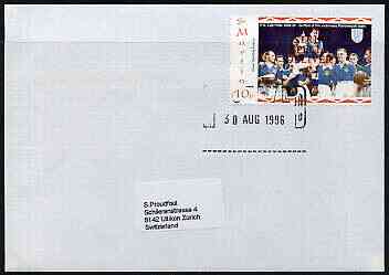 Great Britain 1996 Postal Strike cover to Switzerland bearing St Martin (Great Britain local) opt'd 'Postal Strike Special Delivery A31' cancelled 30 Aug , stamps on , stamps on  stamps on strike