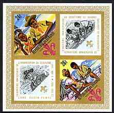 Burundi 1968 20th Anniversary of Scouts diamond shaped imperf m/sheet unmounted mint, Mi BL 25B, stamps on scouts