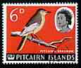 Pitcairn Islands 1964-65 Pitcairn Warbler 6d from def set fine used, SG 41, stamps on birds, stamps on warblers