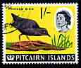 Pitcairn Islands 1964-65 Crake 1s from def set fine used, SG 44, stamps on birds, stamps on crake