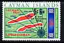 Cayman Islands 1969 Map of Caymans 5c on 6d from decimal opt def set unmounted mint, SG 243*, stamps on maps