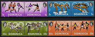 Dominica 1968 Mexico Olympic Games perf set of 8 unmounted mint, SG 237-44, stamps on olympics, stamps on football, stamps on swimming, stamps on javelin, stamps on hurdles, stamps on basketball, stamps on sport
