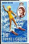 Turks & Caicos Islands 1967 Water Skiing 1s6d from def set unmounted mint, SG 282, stamps on water skiing, stamps on tourism, stamps on sport