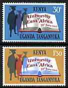 Kenya, Uganda & Tanganyika 1963 East African University perf set of 2 unmounted mint, SG 203-4, stamps on education, stamps on universities