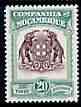 Mozambique Company 1937 Arms (Elephants) 20E unmounted mint SG 304, stamps on , stamps on  stamps on elephants, stamps on  stamps on animals, stamps on  stamps on arms, stamps on  stamps on heraldry