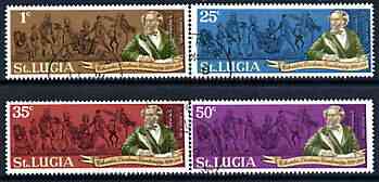 St Lucia 1970 Death Centenary of Charles Dickens perf set of 4 cto used, SG 293-96, stamps on dickens, stamps on literature, stamps on personalities