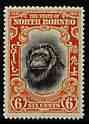 North Borneo 1931 50th Anniversary 6c Orang-Utan unmounted mint, SG 296, stamps on , stamps on  stamps on animals, stamps on  stamps on apes, stamps on  stamps on , stamps on  stamps on  kg5 , stamps on  stamps on orang-utan