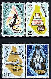 Montserrat 1969 Development Projects perf set of 4 unmounted mint, SG 227-30, stamps on electricity, stamps on energy, stamps on aviation, stamps on telephone, stamps on communications