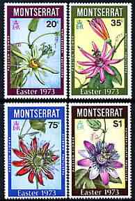 Montserrat 1973 Easter (Passion Flowers) perf set of 4 unmounted mint, SG 309-12, stamps on easter, stamps on flowers