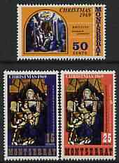 Montserrat 1969 Christmas (Paintings) perf set of 3 unmounted mint, SG 235-37, stamps on , stamps on  stamps on christmas, stamps on  stamps on arts, stamps on  stamps on stained glass