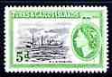 Turks & Caicos Islands 1955 MV Kirksons 5d unmounted mint, SG 235, stamps on ships
