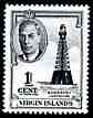 British Virgin Islands 1952 Sombrero Lighthouse 1c unmounted mint, SG 136*, stamps on lighthousesv