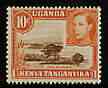 Kenya, Uganda & Tanganyika 1938-54 KG6 Lake Naivasha 10c red-brown & orange (perf 13 x 11.75) unmounted mint, SG 134, stamps on lakes, stamps on  kg6 , stamps on 