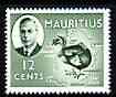 Mauritius 1950 Dodo & Map 12c (from def set) unmounted mint, SG 282, stamps on dodo, stamps on birds, stamps on maps, stamps on  kg6 , stamps on 