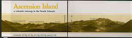 Ascension 1984 'A volcanic Outcrop' £1.20 booklet complete (Yellow cover containing Flowers stamps) very fine, SG SB3a, stamps on volcanoes, stamps on flowers