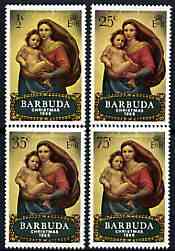 Barbuda 1969 Christmas (Paintings) perf set of 4 unmounted mint, SG 38-41*, stamps on , stamps on  stamps on christmas, stamps on  stamps on arts, stamps on  stamps on raphael