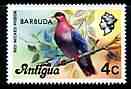 Barbuda 1977 Red-Necked Pigeon 4c (from opt'd def set) unmounted mint, SG 309*, stamps on , stamps on  stamps on birds, stamps on  stamps on pigeons