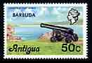 Barbuda 1977 Cannon at Fort James 50c (from opt'd def set) unmounted mint, SG 317*, stamps on , stamps on  stamps on forts, stamps on  stamps on militaria, stamps on  stamps on cannon, stamps on  stamps on cannons